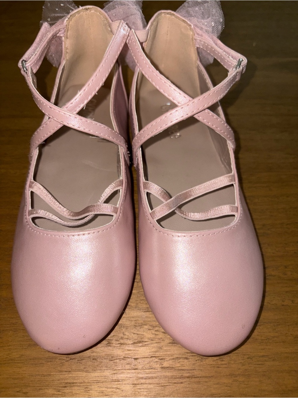 Gymboree Pink Crisscross Ballet Flats with Bow Accent